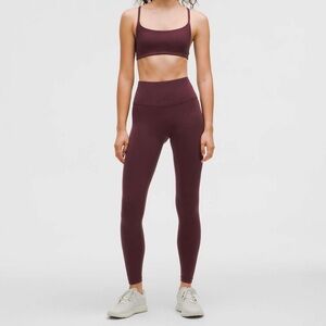 Lululemon Wunder Train 28 Leggings Size 8 Garnet Burgundy Color